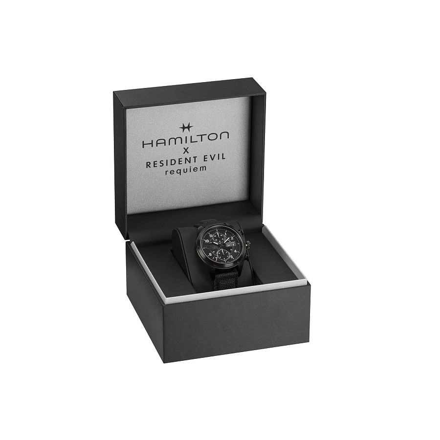 Часы Hamilton Khaki Field Auto Chrono Resident Evil Requiem Limited Edition H71636330 — черный, сталь металл