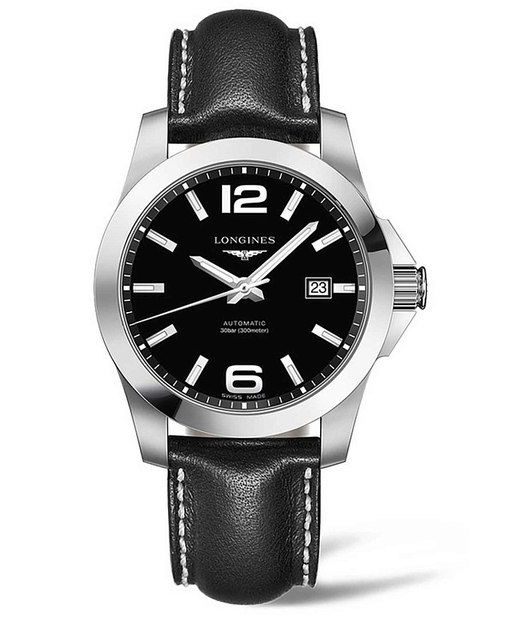 Часы Longines Conquest L3.778.4.58.3 — мужские, черный
