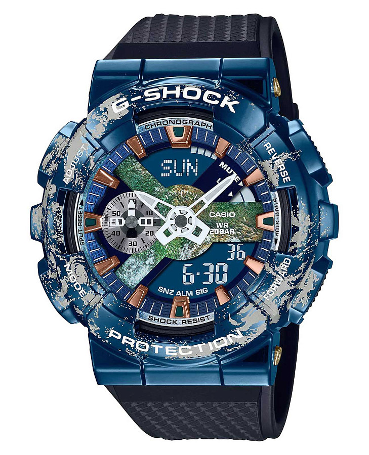 Часы Casio G-Shock GM-110EARTH-1ADR — мужские, синий