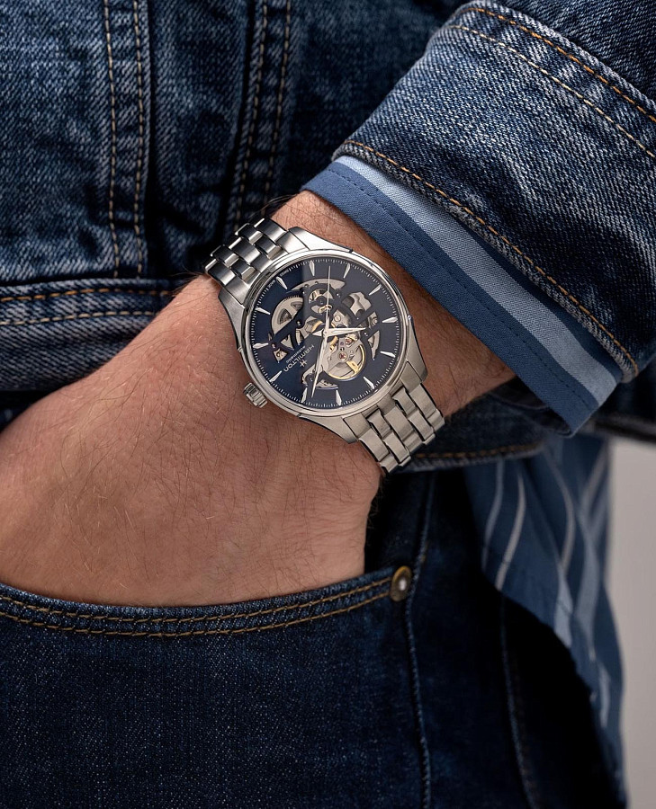 Часы Hamilton Jazzmaster Skeleton Auto H42535141 — механические, Швейцария, мужские