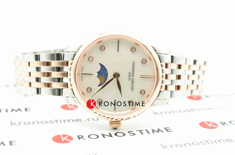 Часы Frederique Constant Slimline Ladies Moonphase FC-206MPWD1S2B — нержавеющая сталь, женские