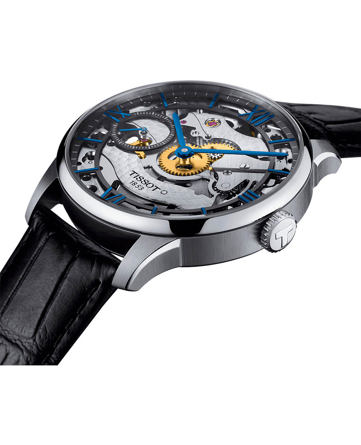 Часы Tissot Chemin des Tourelles Squelette T099.405.16.418.00 — кожаный, мужские