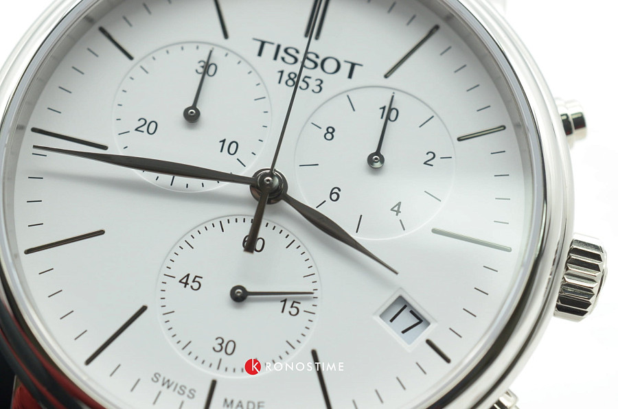 Часы Tissot Carson Premium Chronograph T122.417.11.011.00 — белый, сталь металл