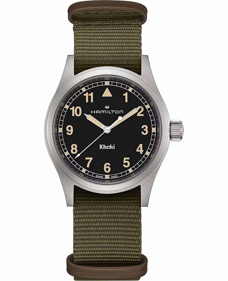 Часы Hamilton Khaki Field Quartz 38mm H69401930 — мужские, черный
