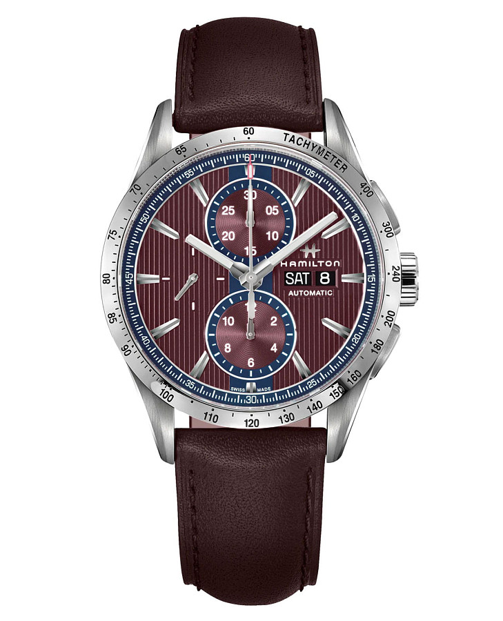 Часы Hamilton Broadway Auto Chrono H43516871 — мужские, бордовый