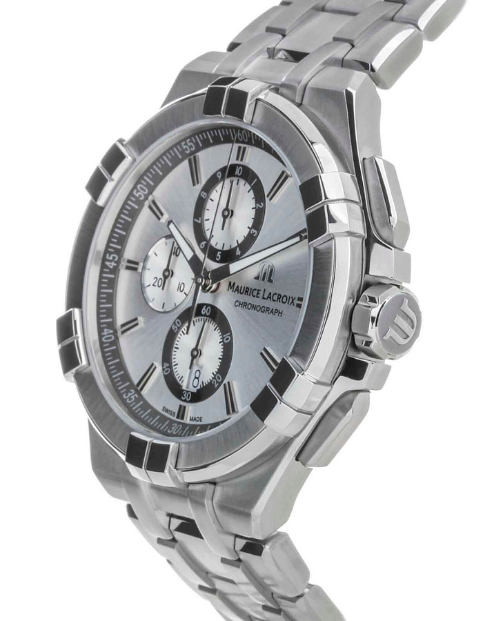 Часы Maurice Lacroix Aikon Chronograph AI1018-SS002-130-1 — кварцевые, металл сталь