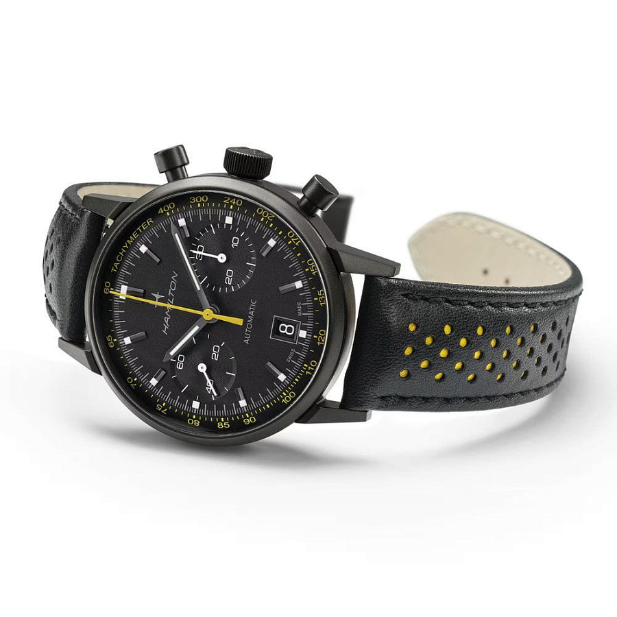 Часы Hamilton American Classic Intra-matic Autochrono Full Black H38446731 — сталь, Швейцария