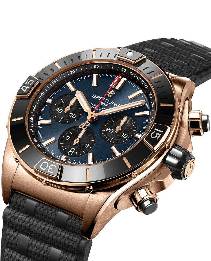 Часы Breitling Super Chronomat B01 44 RB01362A1C1S1 — механические, металл золото