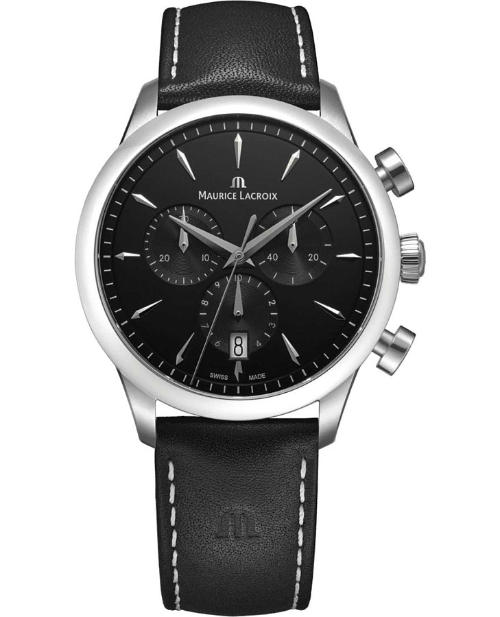 Часы Maurice Lacroix 1975 Quartz Chronograph 40mm 751038-SS001-330-2 — мужские, черный