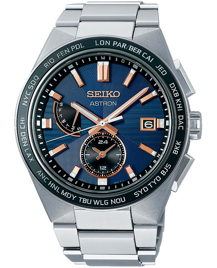 Часы Seiko Astron Nexter Solar Radio SBXY053 — мужские, синий