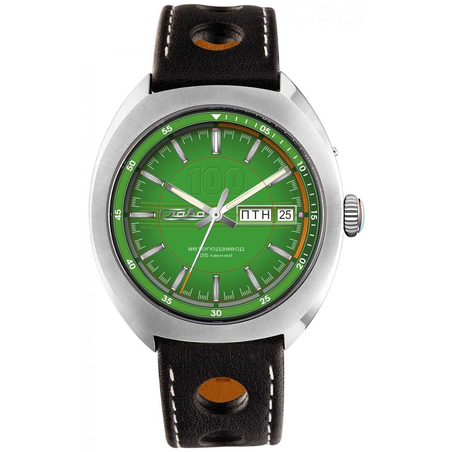 Часы Слава Мир 9010576/300-2427 — мужские, зеленый