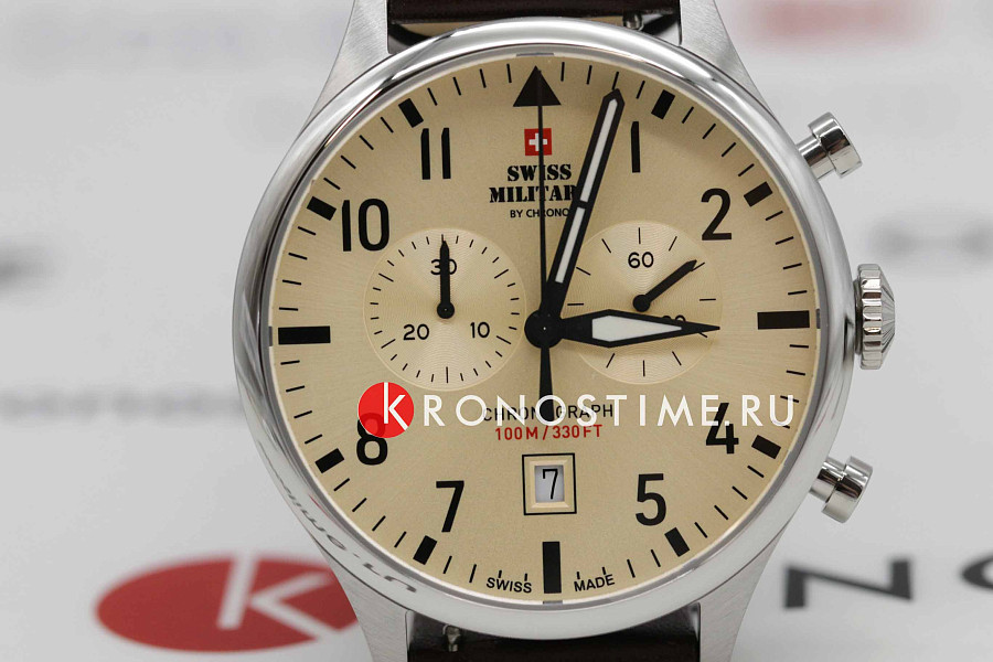 Часы Swiss Military by Chrono Vintage Chronograph SM34098.09 — Швейцария, кварцевые