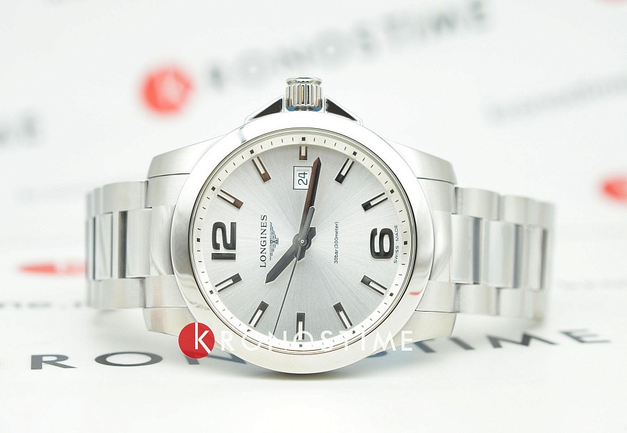 Часы Longines Conquest L3.759.4.76.6 — кварцевые, металл сталь
