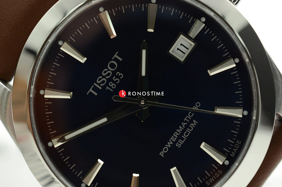 Часы Tissot Gentleman Powermatic 80 Silicium T127.407.16.041.00 — синий, сталь металл