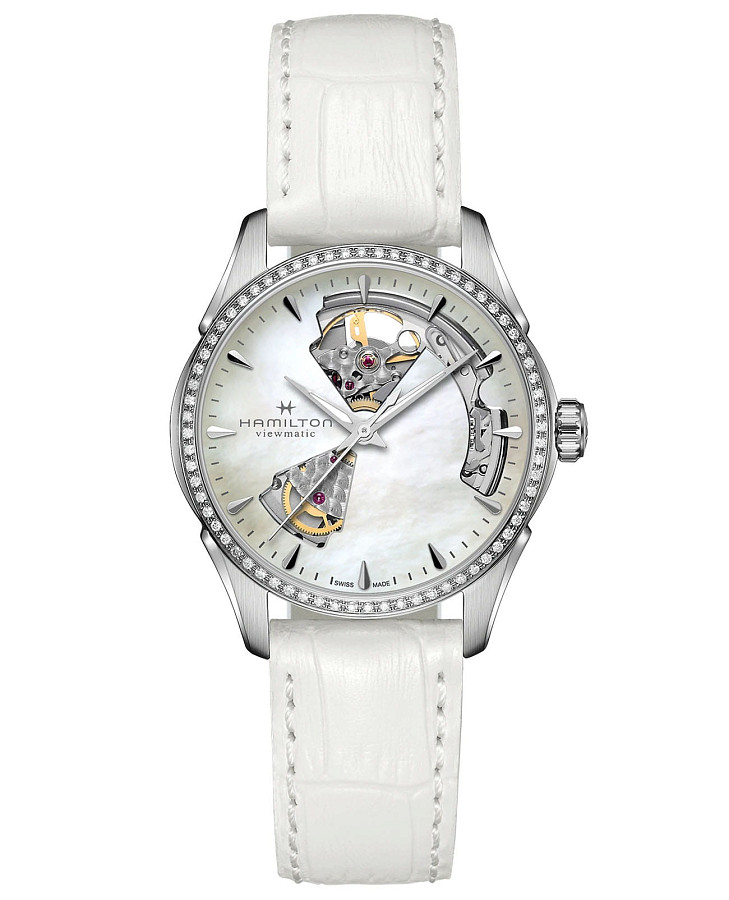 Часы Hamilton Jazzmaster Open Heart Lady Auto H32205890 — женские, перламутровый
