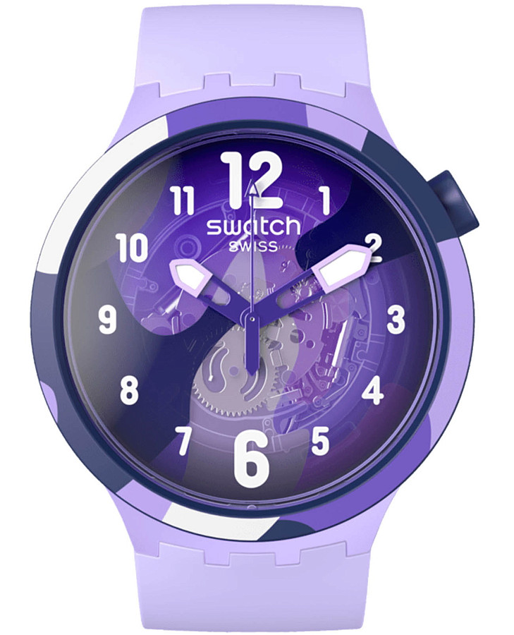 Часы Swatch Big Bold Biosourced Standard SB05V101 — мужские, фиолетовый