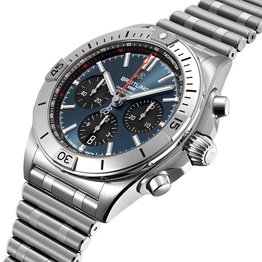 Часы Breitling Chronomat B01 42 AB0134101C1A1 — синий, сталь металл