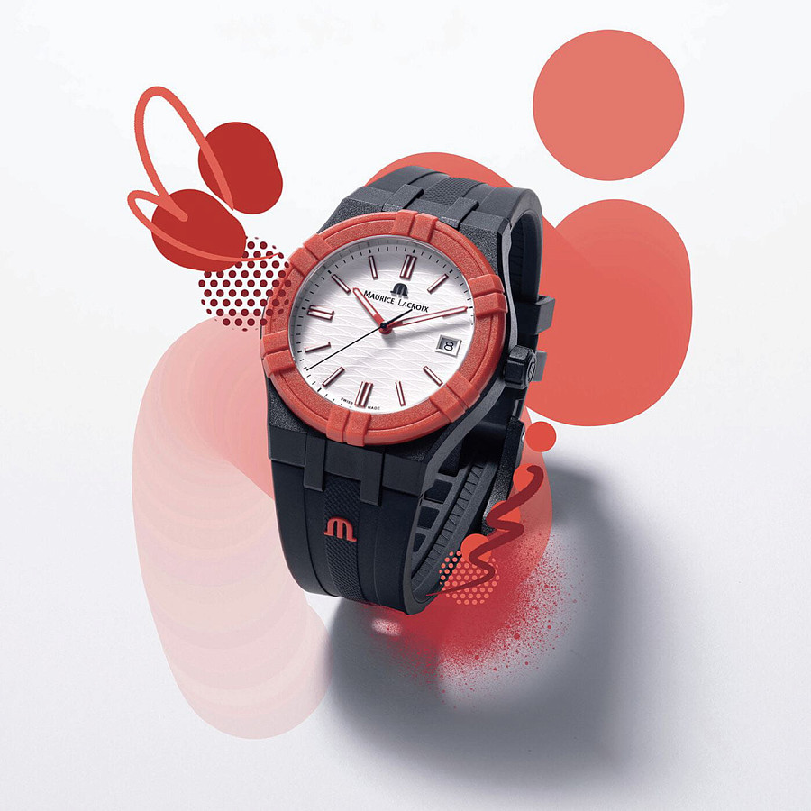 Часы Maurice Lacroix Aikon #Tide Black, Red and White AI2008-04010-400-J — артикул AI2008-04010-400-J