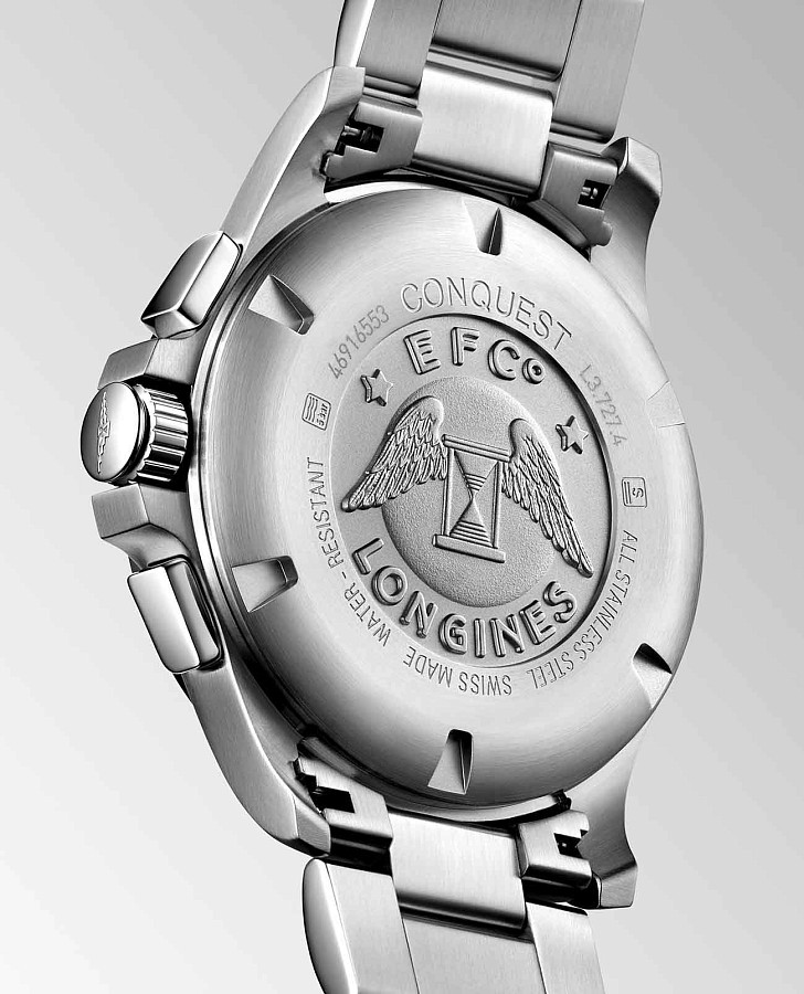 Часы Longines Conquest V.H.P. L3.727.4.66.6 — кварцевые, металл сталь