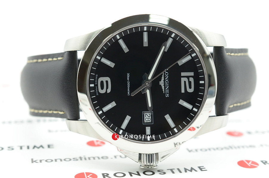 Часы Longines Conquest L3.759.4.58.0 — кожаный, мужские
