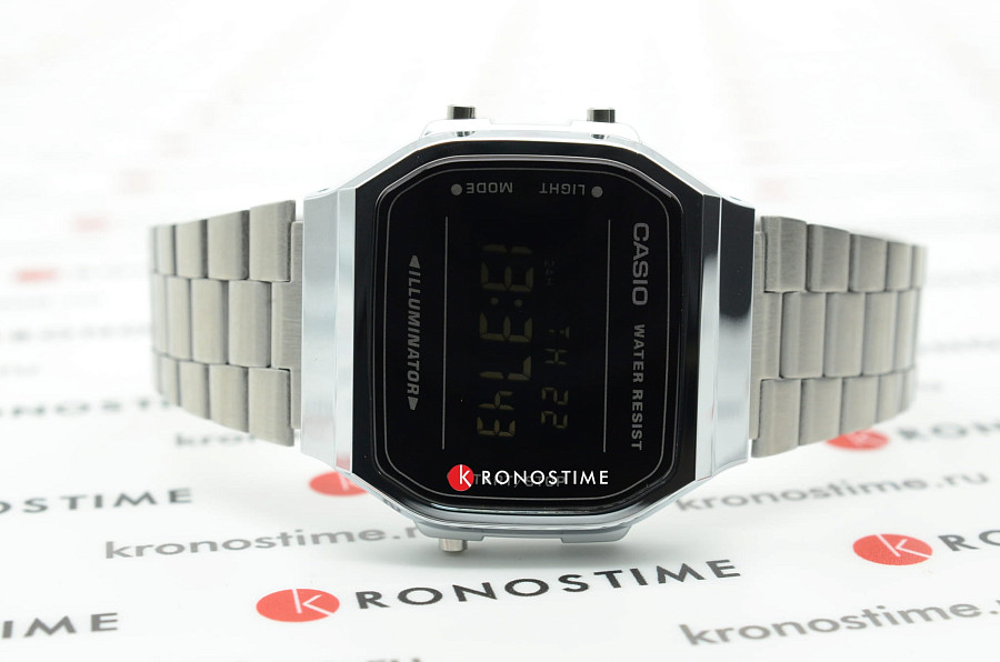 Часы Casio Collection A-168WEM-1 — черный, пластик