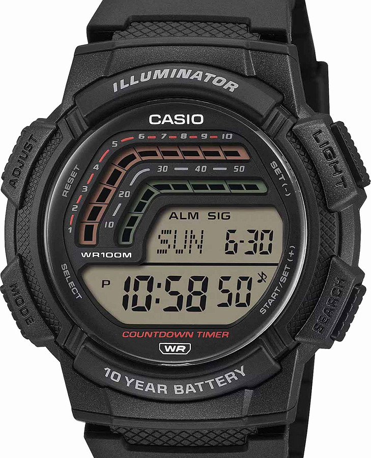 Часы Casio Collection WS-1800-1A — кварцевые, пластик