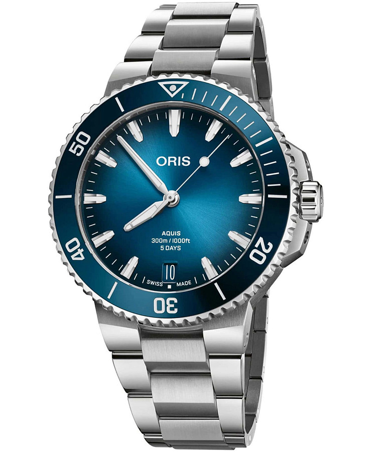 Часы Oris Aquis Date Calibre 400 01 400 7790 4135-07 8 23 02PEB — мужские, синий