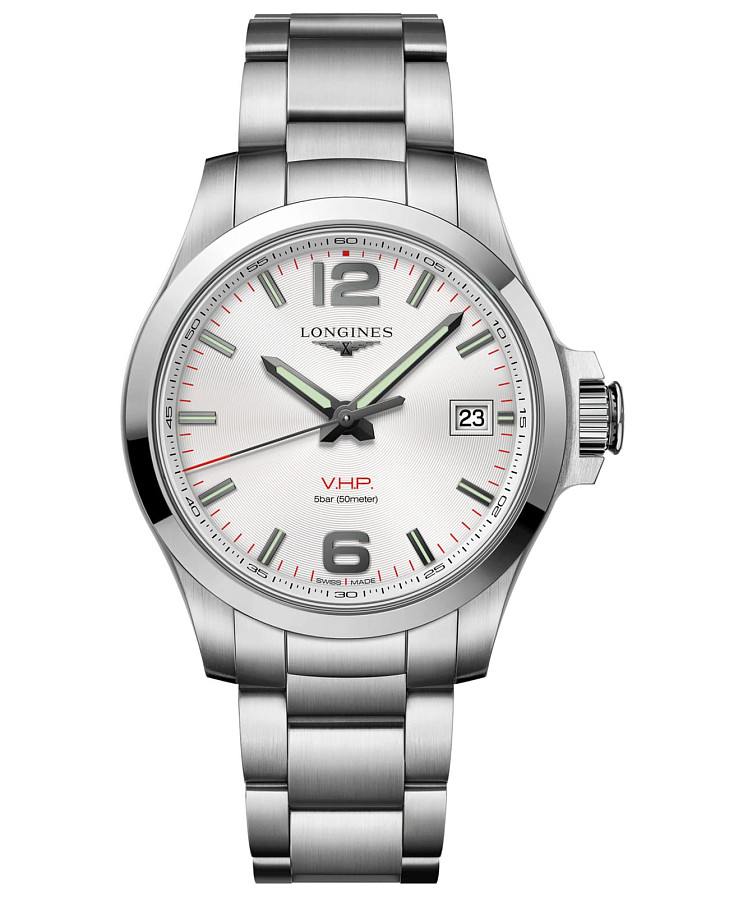 Часы Longines Conquest V.H.P. L3.716.4.76.6 — мужские, серебристый