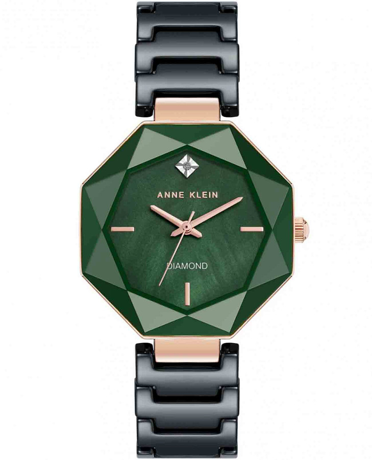 Часы Anne Klein Ceramics 5064GNBK — женские, зеленый