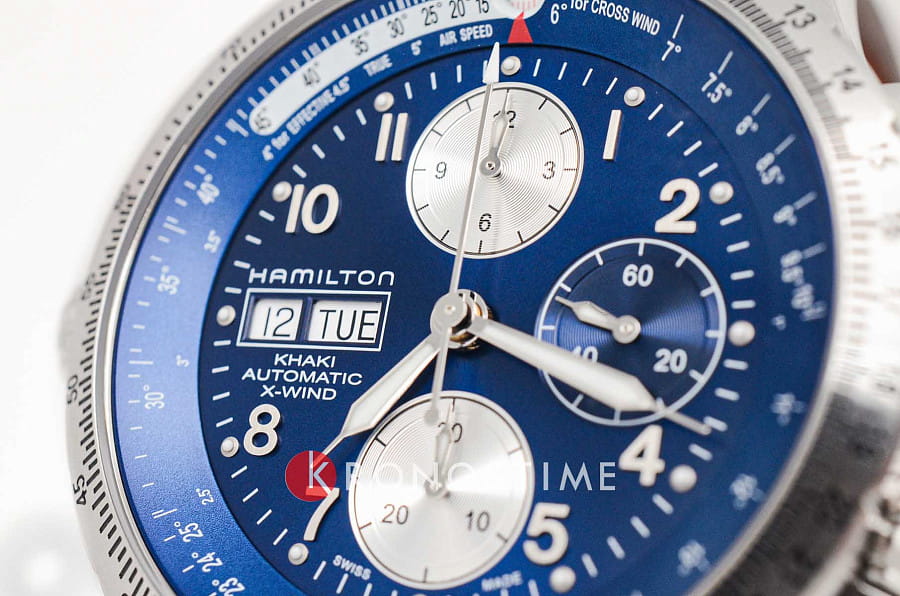 Часы Hamilton Khaki Aviation X-Wind Auto Chrono 44mm H77506540 — мужские, кожаный