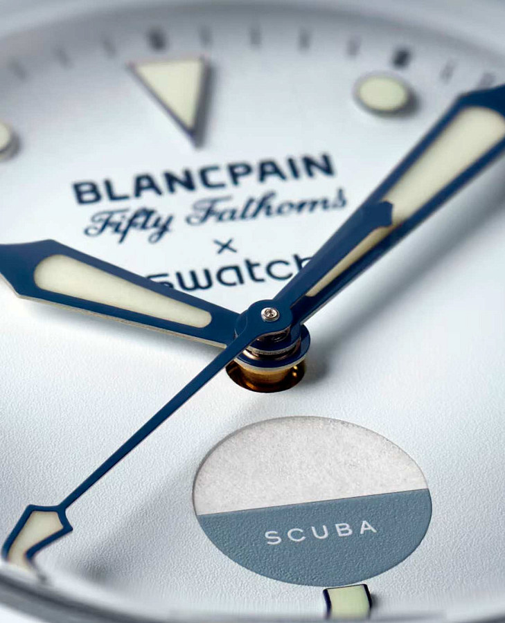 Часы Swatch x Blancpain Antarctic ocean SO35S100 — нейлон, мужские