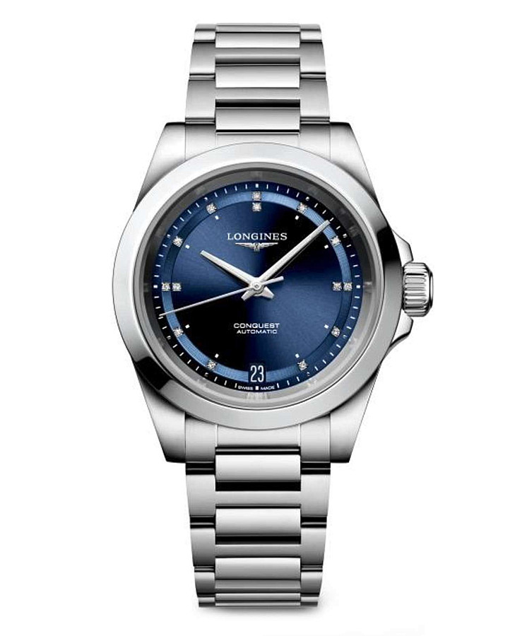 Часы Longines Conquest L3.430.4.97.6 — женские, синий