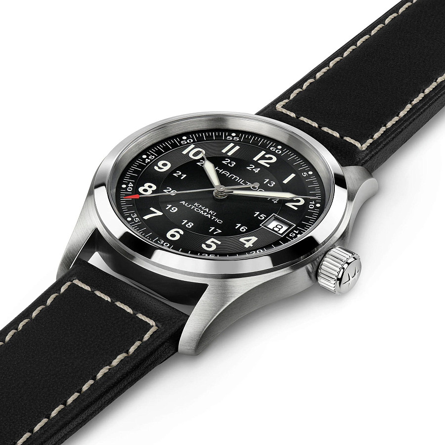 Часы Hamilton Khaki Field Auto H70455733 — черный, металл сталь