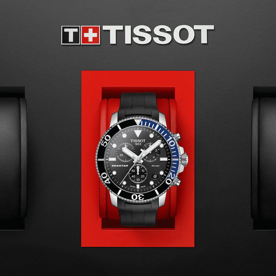 Часы Tissot Seastar 1000 Chronograph T120.417.17.051.02 — черный, сталь металл