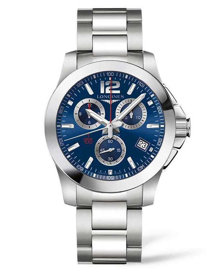 Часы Longines Conquest L3.700.4.96.6 — мужские, синий