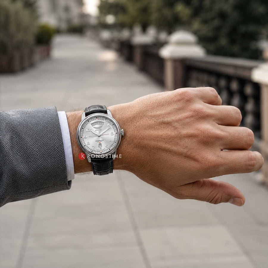 Часы Aviator Douglas Day-Date V.3.44.0.399.4 — кожаный, мужские