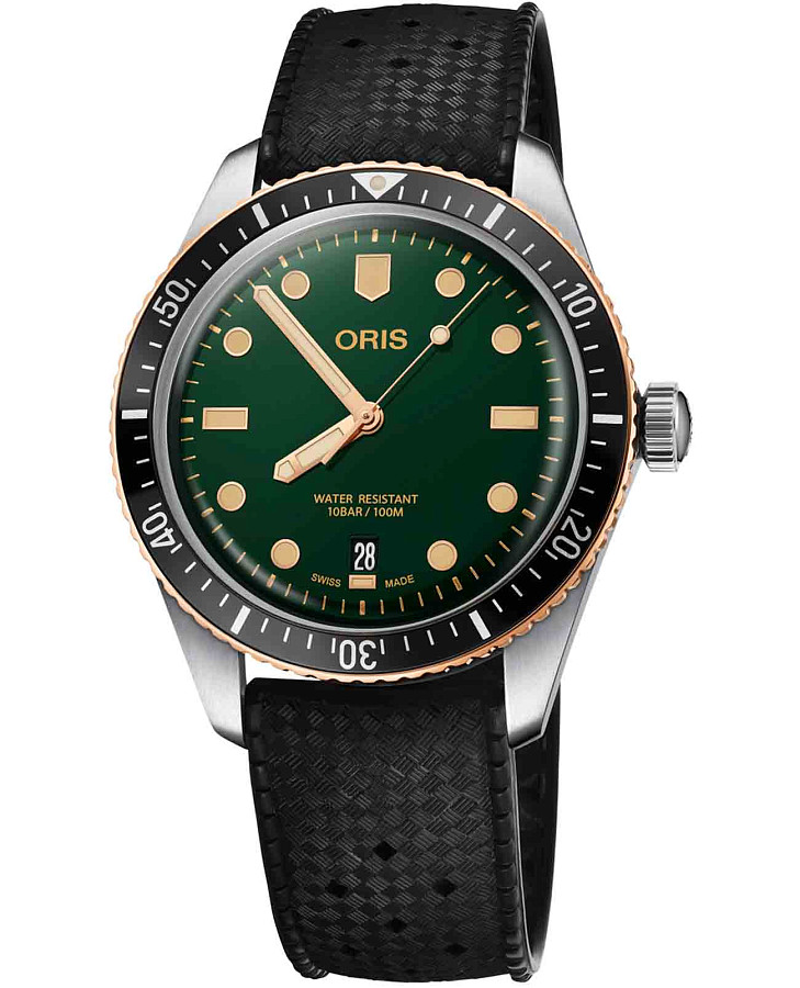 Часы Oris Divers Sixty-Five 01 733 7707 4357-07 4 20 18 — мужские, зеленый