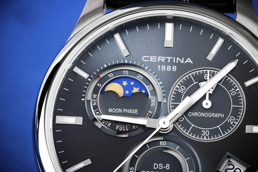 Часы Certina DS-8 Chronograph Moon Phase C033.450.16.351.00 — сталь металл, Швейцария