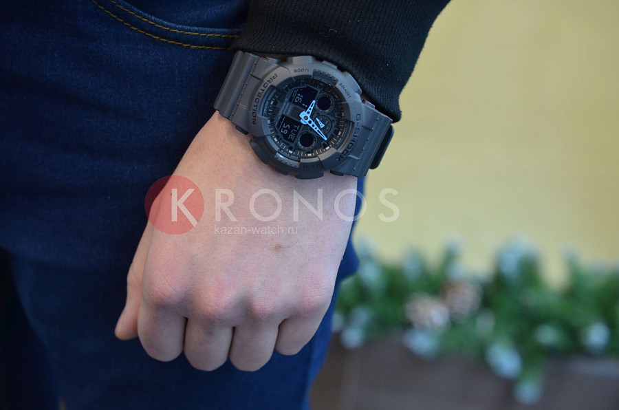 Часы Casio G-Shock GA-100C-8A — черный, электронные