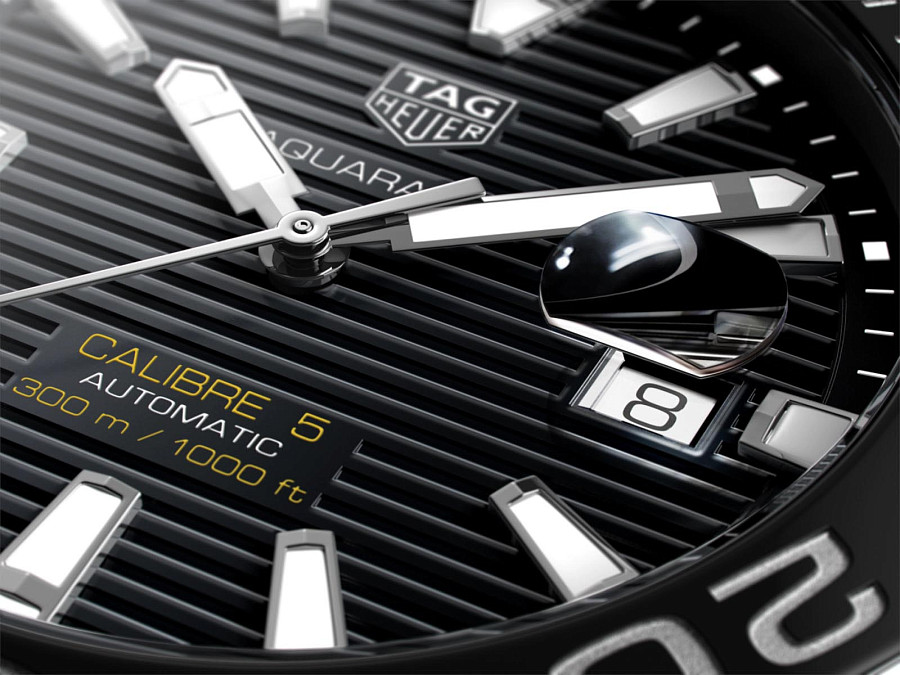 Часы TAG Heuer Aquaracer Calibre 5 Automatic WAY201A.BA0927 — черный, металл сталь