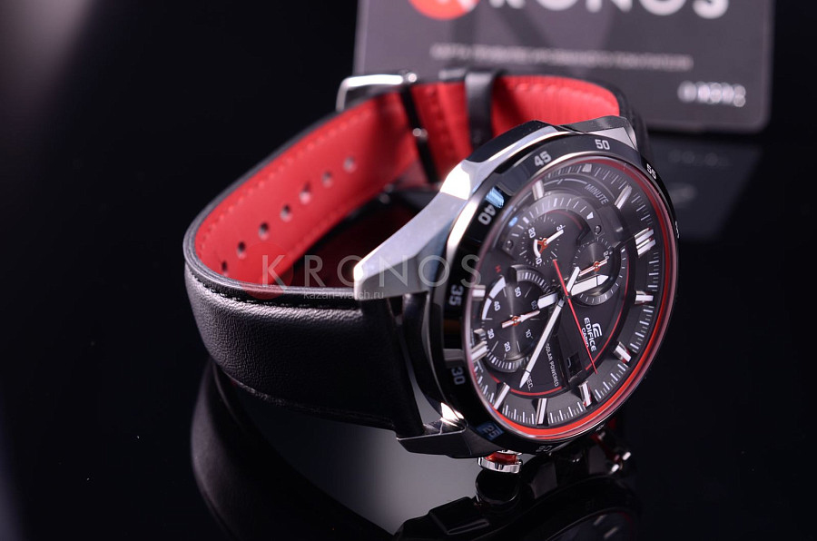 Часы Casio Edifice EQS-600BL-1A — автокварц (кинетик), металл сталь