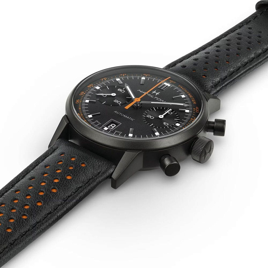 Часы Hamilton American Classic Intra-matic Autochrono Full Black H38446732 — механические, сталь