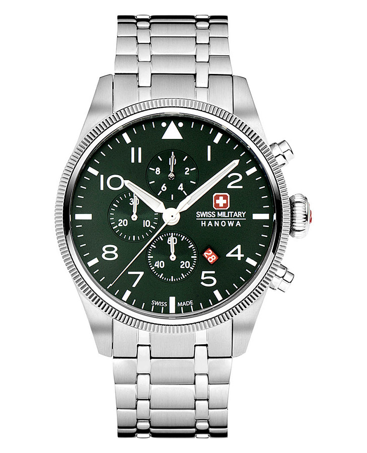Часы Swiss Military Hanowa Thunderbolt Chrono SMWGI0000404 — мужские, зеленый