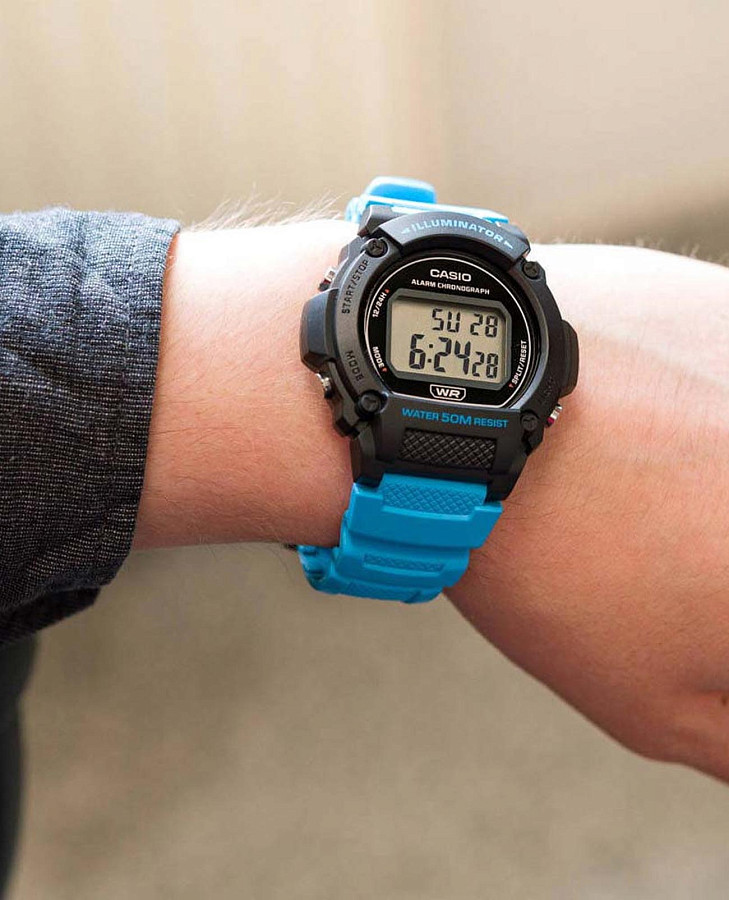 Часы Casio Collection W-219H-2A2VEF — Япония, кварцевые