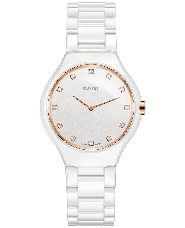 Часы Rado True Thinline Diamonds R27958722 — женские, белый