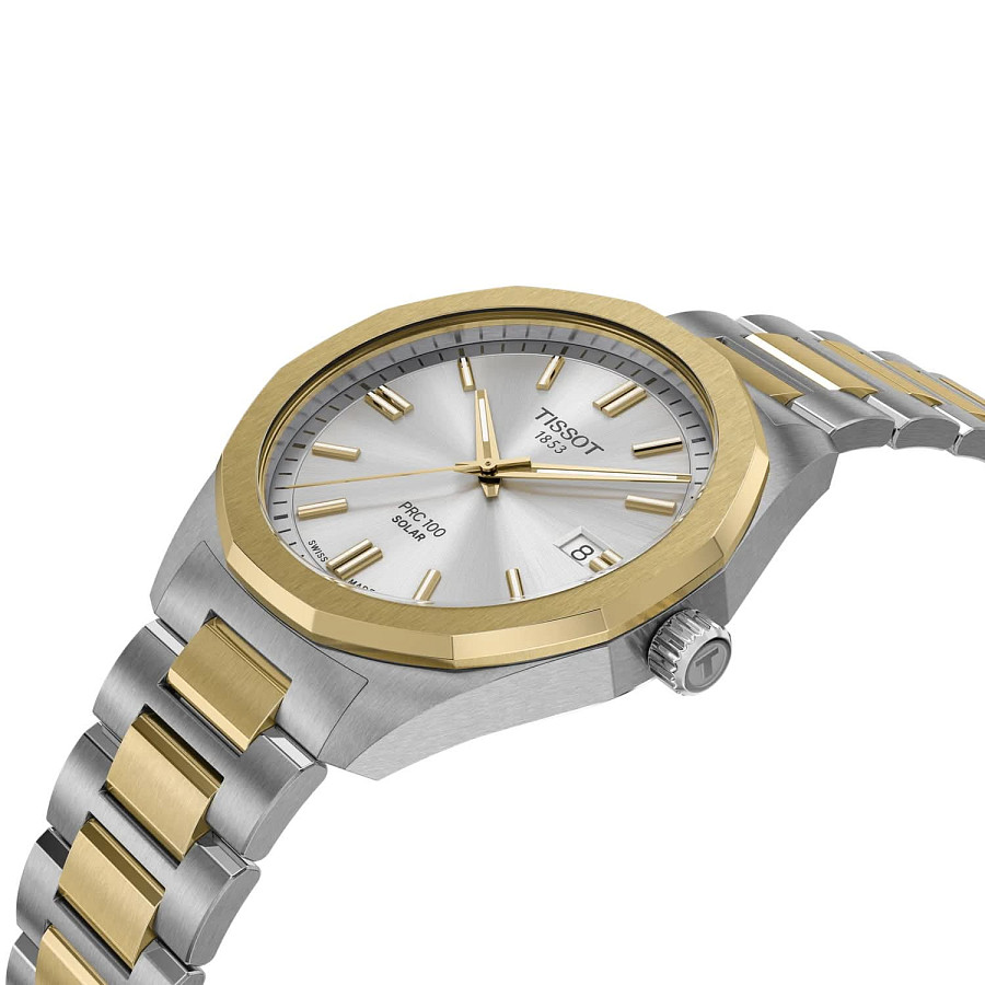Часы Tissot PRC 100 Solar 39 mm T151.422.22.031.00 — мужские, двухцветный