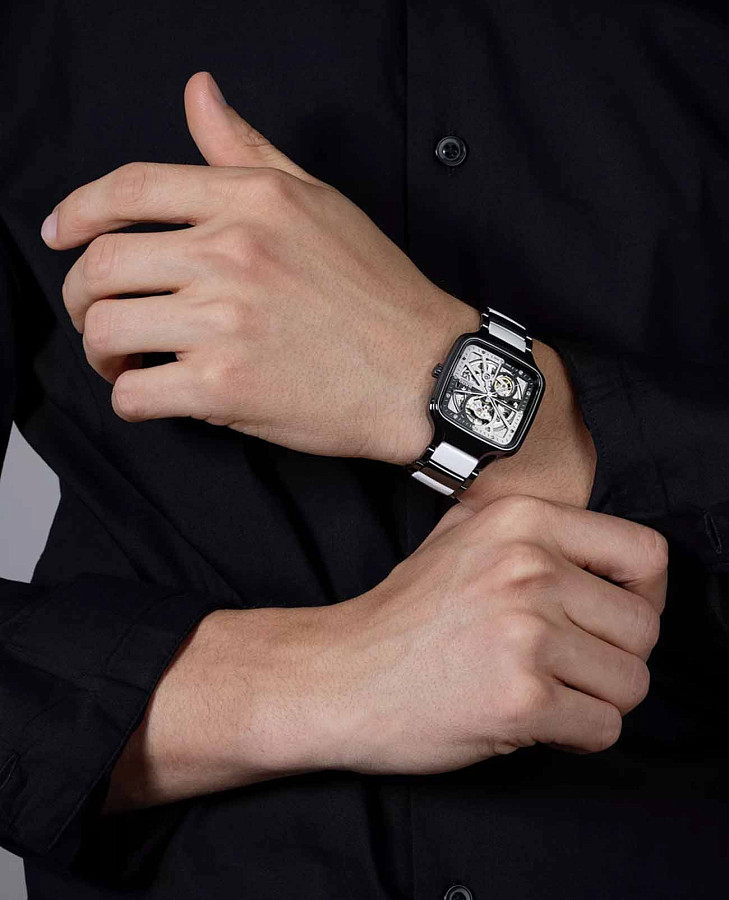 Часы Rado True Square Automatic Open Heart R27086752 — титан + высокотехнологичная плазменная керамика, мужские
