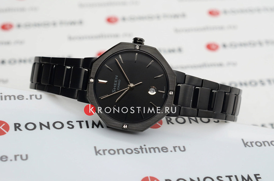 Часы Casio Sheen SHE-4543BD-1AUER — женские, сталь с ip покрытием