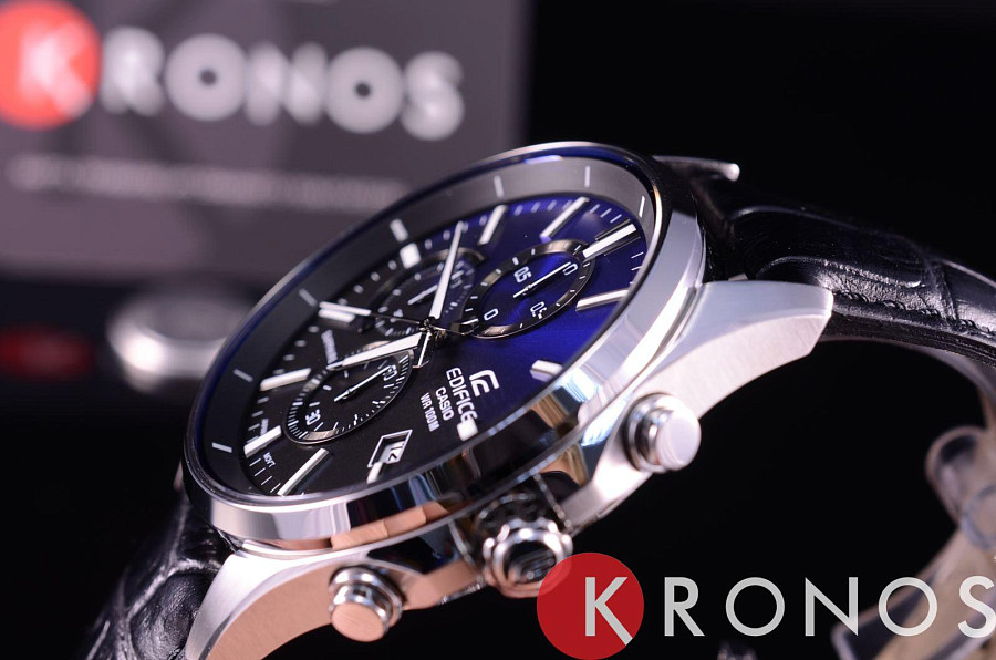 Часы Casio Edifice EFB-530L-2A — кожаный, мужские
