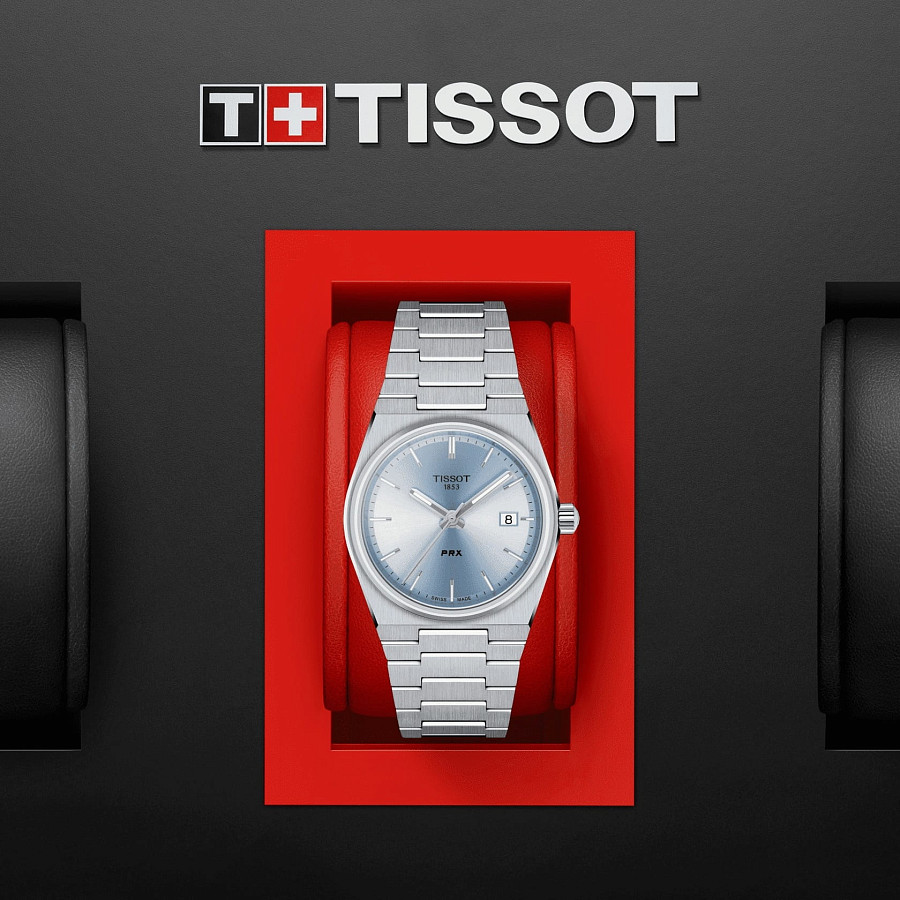 Часы Tissot PRX 35 mm T137.210.11.351.00 — голубой, металл сталь